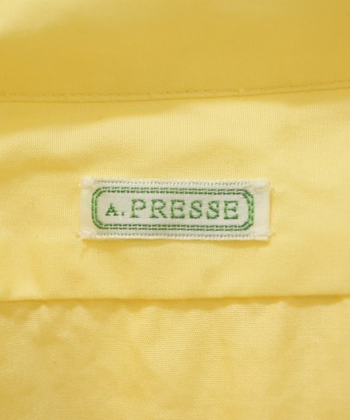 A.PRESSE（アプレッセ）カジュアルシャツ 黄 サイズ:1(S位) メンズ/2200700288304