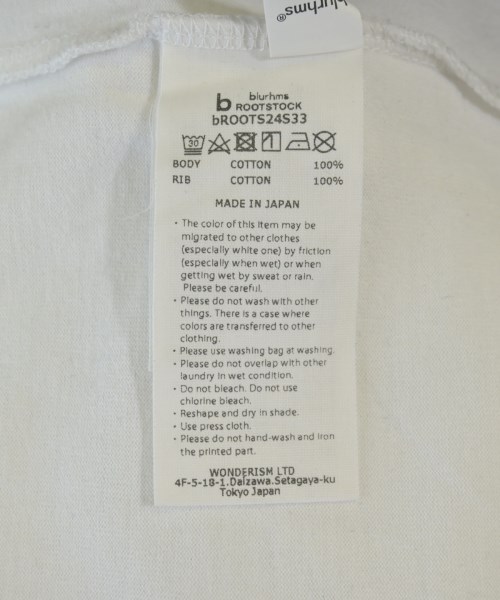 blurhmsROOTSTOCK（ブラームスルーツストック）Tシャツ・カットソー 白 サイズ:2(M位) メンズ/2200711063013