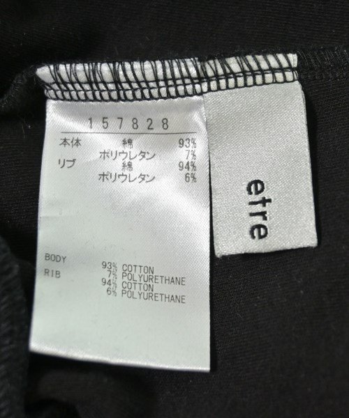 etre relie（エトレリー）Tシャツ・カットソー 黒 サイズ:F レディース/2200718541040