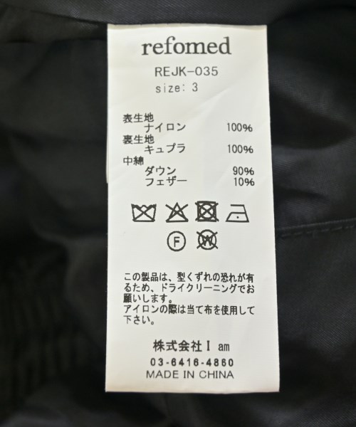 refomed（リフォメッド）ダウンジャケット/ダウンベスト 黒 サイズ:3(L位) メンズ/2200712972017