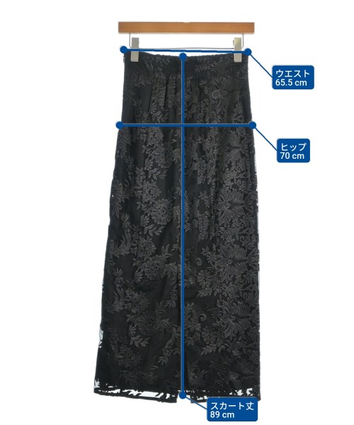 anuans（アニュアンス）ロング・マキシ丈スカート 黒 サイズ:M レディース/2200669799026