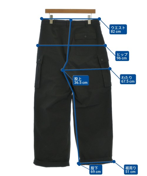 th products（ティーエイチプロダクツ）カーゴパンツ 黒 サイズ:1(S位) メンズ/2200644837026