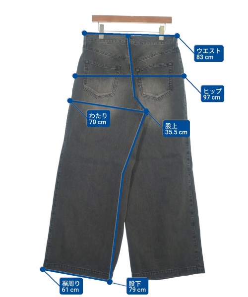 WYM LIDNM（ウィムバイリドム）デニムパンツ 黒 サイズ:L メンズ/2200668338110