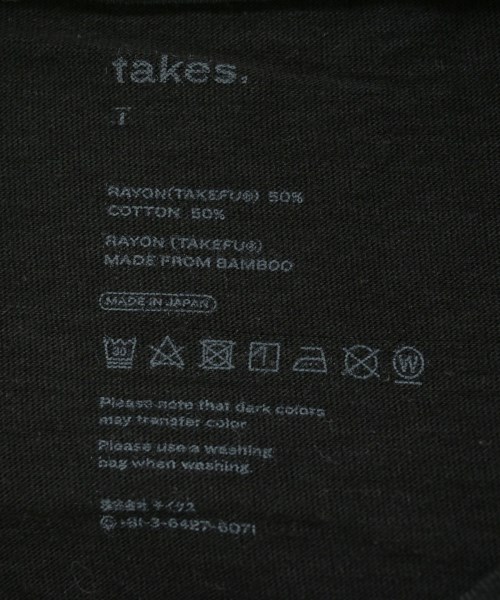 takes.（テイクス）Tシャツ・カットソー 黒 サイズ:1(S位) レディース/2200710673138