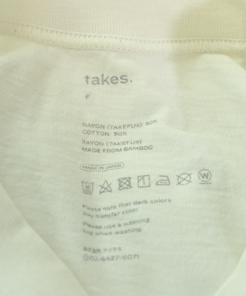 takes.（テイクス）Tシャツ・カットソー 白 サイズ:F レディース/2200648069195