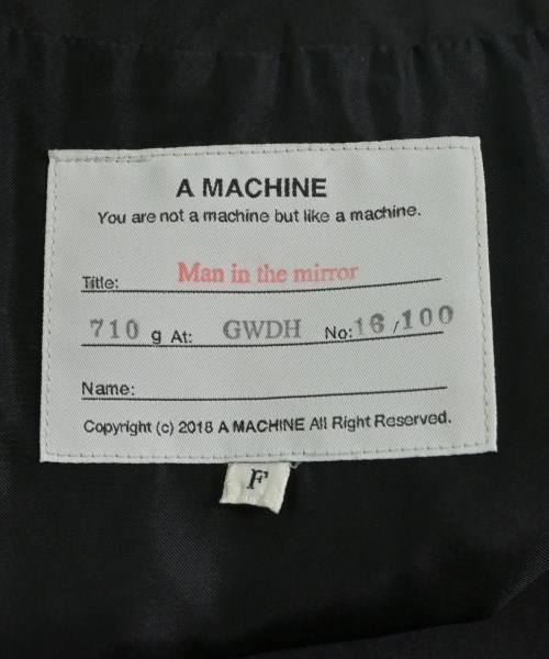 A MACHINE（エーマシン）チェスターコート 黒 サイズ:F メンズ/2200632451012