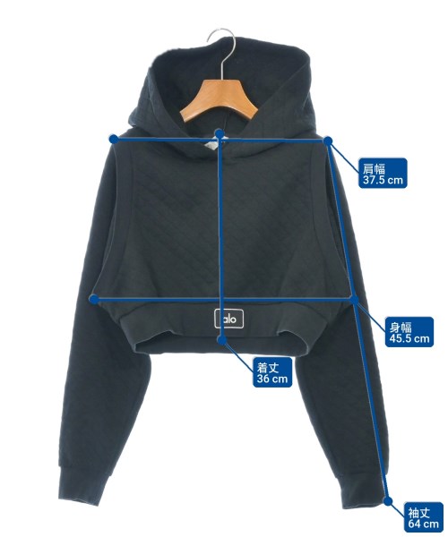 alo（アロー）パーカー 黒 サイズ:S レディース/2200636364028