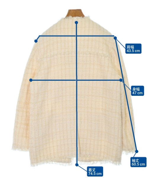 bibiy.（ビビィ）ノーカラージャケット 白 サイズ:F レディース/2200675872010