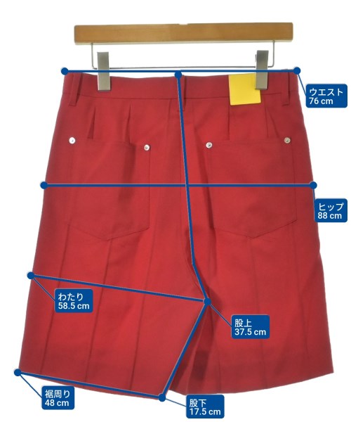 SATORU SASAKI（サトルササキ）ショートパンツ 赤 サイズ:44(S位) メンズ/2200663469086