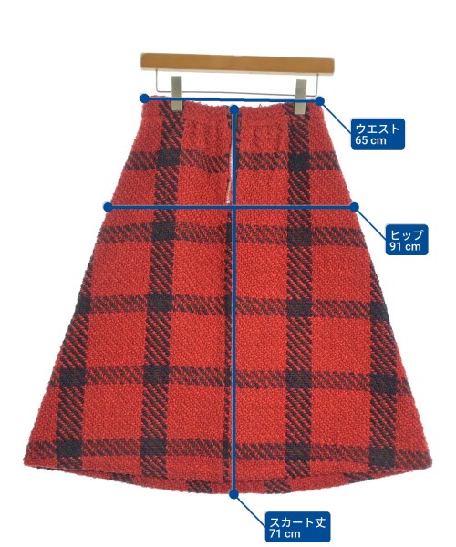 BOOGIE WOOGIE WORKS（ブギウギワークス）ひざ丈スカート 赤 サイズ:38(M位) レディース/2200622544021