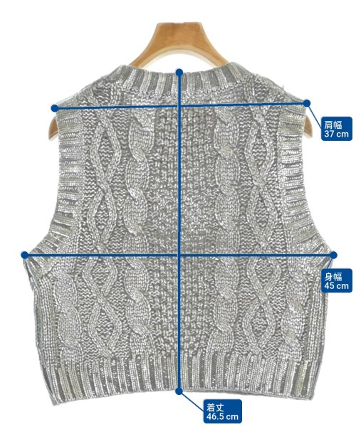 LOGAN KNITTING MILLS（ローガンニッティングミルズ）ベスト/ノースリーブ シルバー サイズ:F レディース/2200671314040