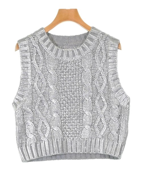 LOGAN KNITTING MILLS(ローガンニッティングミルズ)ベスト シルバー サイズ:F/2200655238157