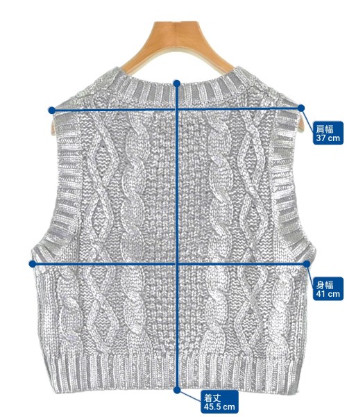 LOGAN KNITTING MILLS（ローガンニッティングミルズ）ベスト シルバー サイズ:F レディース/2200655238157