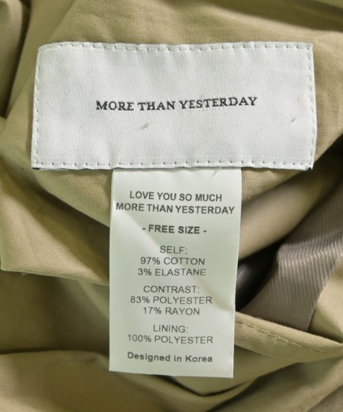 MORE THAN YESTERDAY（モアザンイエスタデー）トレンチコート ベージュ サイズ:F レディース/2200627003011