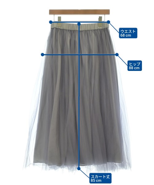 e by eclat（イーバイエクラ）ロング・マキシ丈スカート グレー サイズ:38(M位) レディース/2200630753033