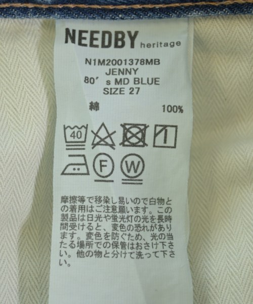 NEEDBY heritage（ニードバイヘリテージ）デニムパンツ 青 サイズ:27(M位) レディース/2200695074098