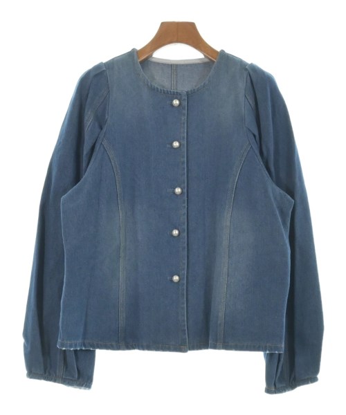THREE SQUARE（スリースクエア）デニムジャケット 紺 サイズ:F レディース/2200661687741