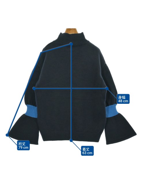 THREE SQUARE（スリースクエア）ニット・セーター 紺 サイズ:F レディース/2200661692028