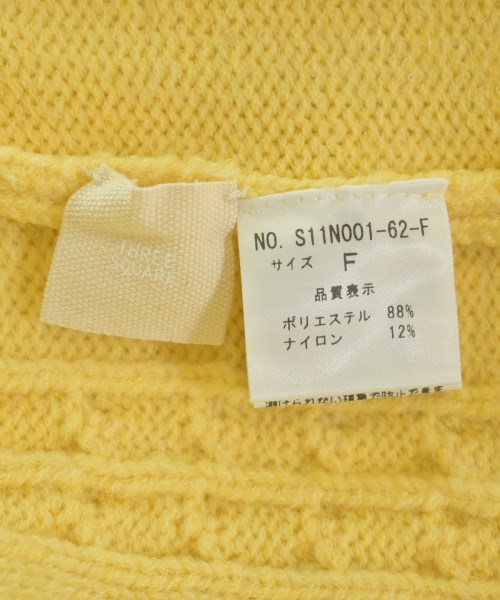 THREE SQUARE（スリースクエア）ニット・セーター 黄 サイズ:F レディース/2200661693735