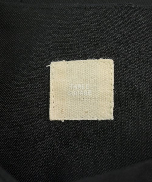 THREE SQUARE（スリースクエア）ノーカラージャケット 黒 サイズ:36(S位) レディース/2200661697658