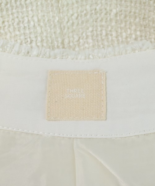 THREE SQUARE（スリースクエア）ノーカラージャケット 白 サイズ:F レディース/2200661702031