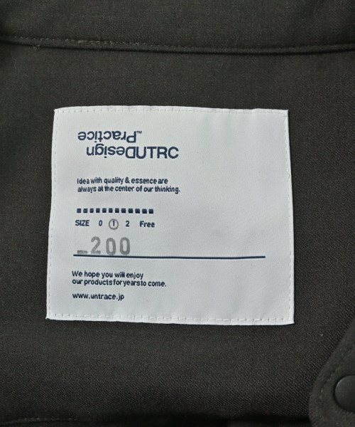 UNTRACE（アントレース）カジュアルシャツ カーキ サイズ:1(S位) メンズ/2200653752051