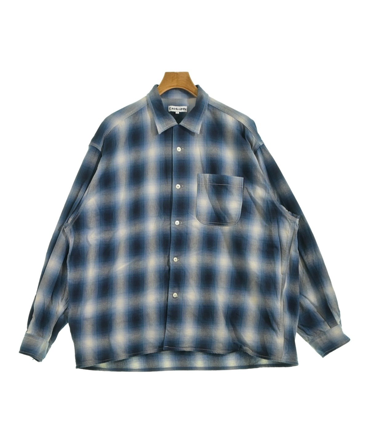 CAHLUMN（カウラム）カジュアルシャツ 青 サイズ:L メンズ