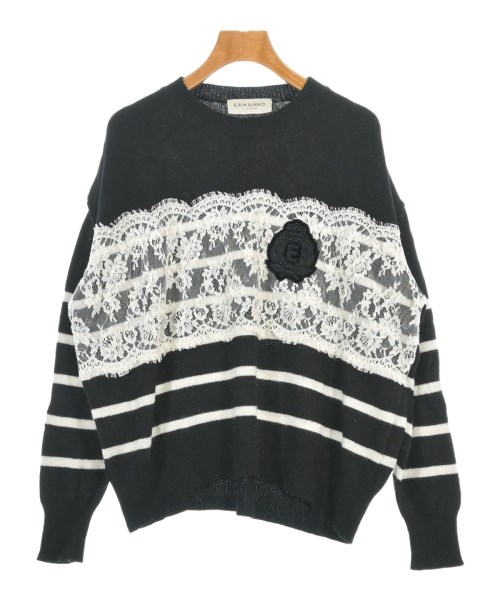 ERMANNO FIRENZE(エルマンノシェルヴィーノ)ニット・セーター 黒 サイズ:38(M位)/2200670834020