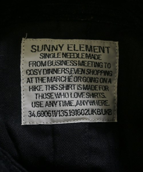 SUNNY ELEMENT（サニーエレメント）カジュアルシャツ 黒 サイズ:M メンズ/2200627733024