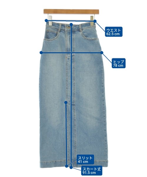 Q.anos（キュアノス）ロング・マキシ丈スカート 青 サイズ:0(XS位) レディース/2200600259145