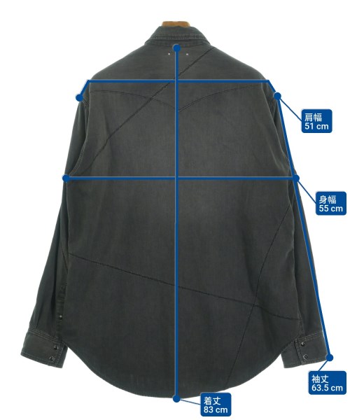 WILDSIDE YOHJI YAMAMOTO（ワイルドサイドヨウジヤマモト）カジュアルシャツ 黒 サイズ:3(L位) メンズ/2200621681062