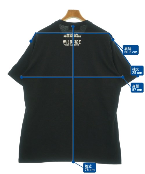 WILDSIDE YOHJI YAMAMOTO（ワイルドサイドヨウジヤマモト）Tシャツ・カットソー 黒 サイズ:4(L位) メンズ/2200625234035