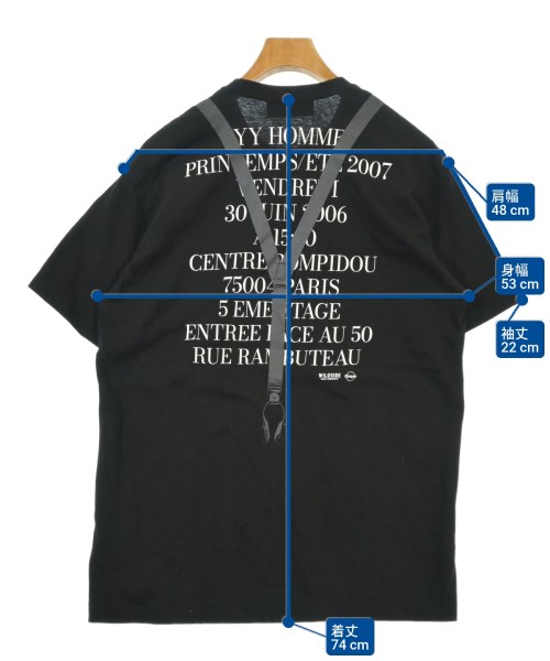 WILDSIDE YOHJI YAMAMOTO（ワイルドサイドヨウジヤマモト）Tシャツ・カットソー 黒 サイズ:3(M位) メンズ/2200673555038