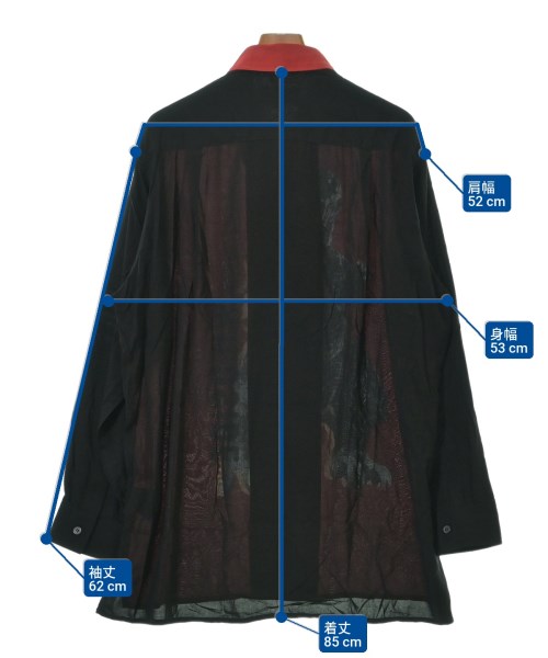 WILDSIDE YOHJI YAMAMOTO（ワイルドサイドヨウジヤマモト）カジュアルシャツ 赤 サイズ:3(L位) メンズ/2200678084199