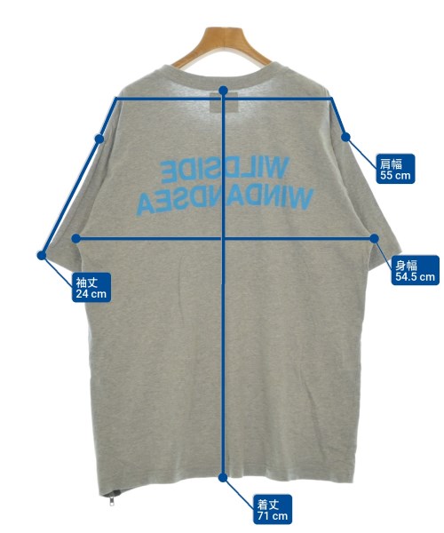 WILDSIDE YOHJI YAMAMOTO（ワイルドサイドヨウジヤマモト）Tシャツ・カットソー グレー サイズ:4(L位) メンズ/2200681809079
