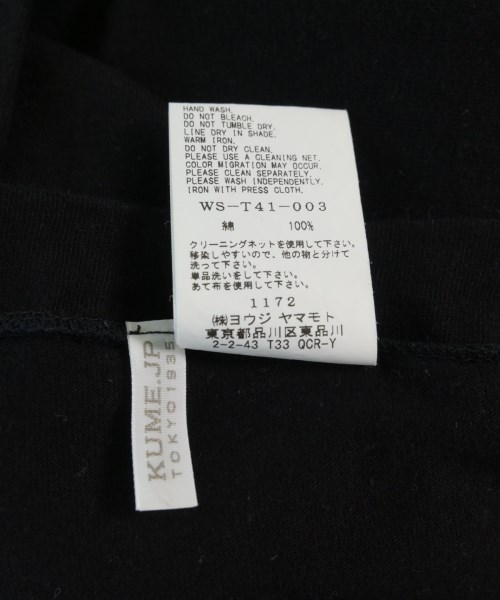 WILDSIDE YOHJI YAMAMOTO（ワイルドサイドヨウジヤマモト）Tシャツ・カットソー 黒 サイズ:3(L位) メンズ/2200725631055