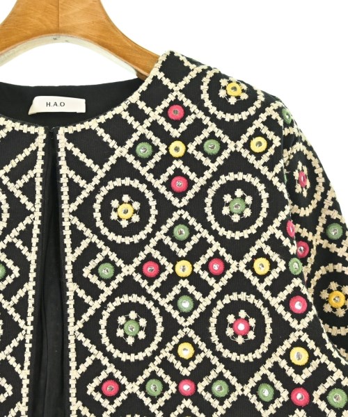 H.A.O（ハオ）ノーカラージャケット 黒 サイズ:F レディース/2200613111096