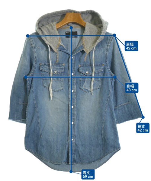 n(n) BY NUMBER (N)INE（エヌエヌバイナンバーナイン）カジュアルシャツ 青 サイズ:-(S位) メンズ/2200537716162