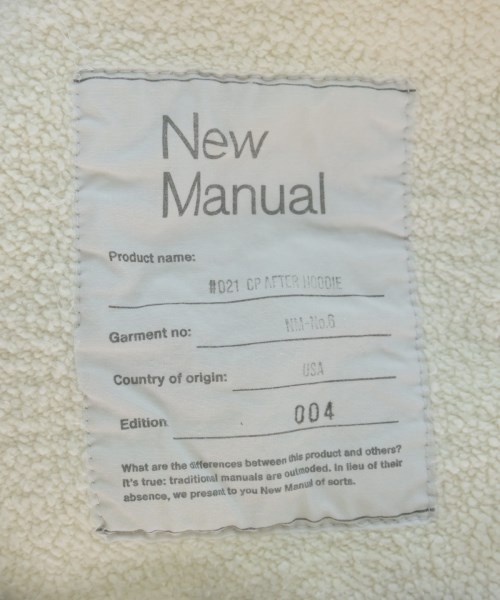 New Manual（ニューマニュアル）パーカー 白 サイズ:L メンズ/2200628521019