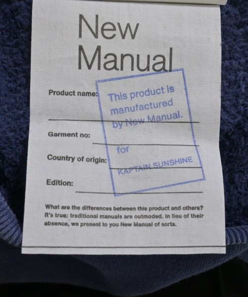 New Manual（ニューマニュアル）スウェット 紺 サイズ:F メンズ/2200609234013
