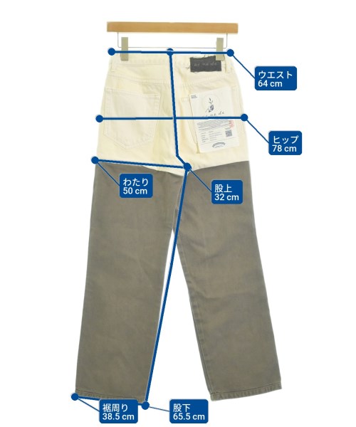 ai no de（アイノデ）デニムパンツ 白 サイズ:S レディース/2200627576096