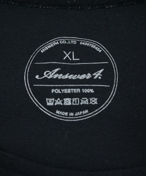 Answer4（アンサーフォー）Tシャツ・カットソー 黒 サイズ:XL メンズ/2200663950096