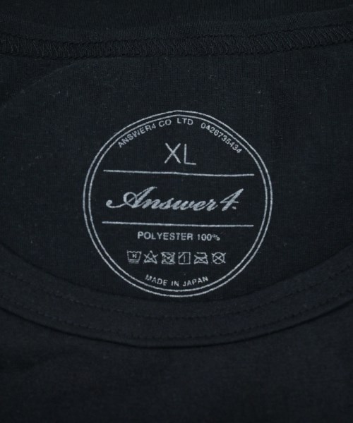 Answer4（アンサーフォー）Tシャツ・カットソー 黒 サイズ:XL メンズ/2200663950102
