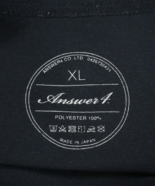 Answer4（アンサーフォー）Tシャツ・カットソー 黒 サイズ:XL メンズ/2200684566047