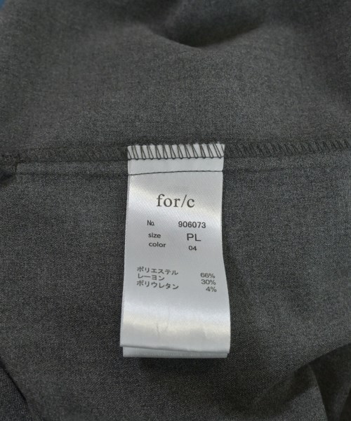 for/c（フォーシー）オールインワン/サロペット グレー サイズ:L レディース/2200657810054