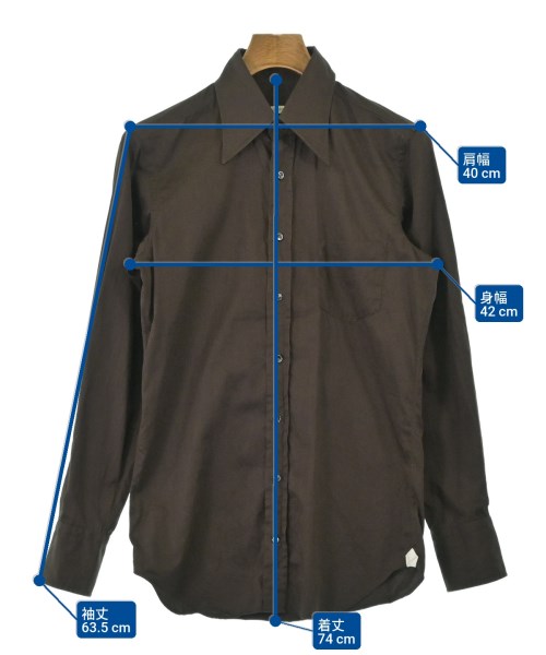 HUSBANDS（ハズバンズ）カジュアルシャツ 茶 サイズ:XS メンズ/2200665832062