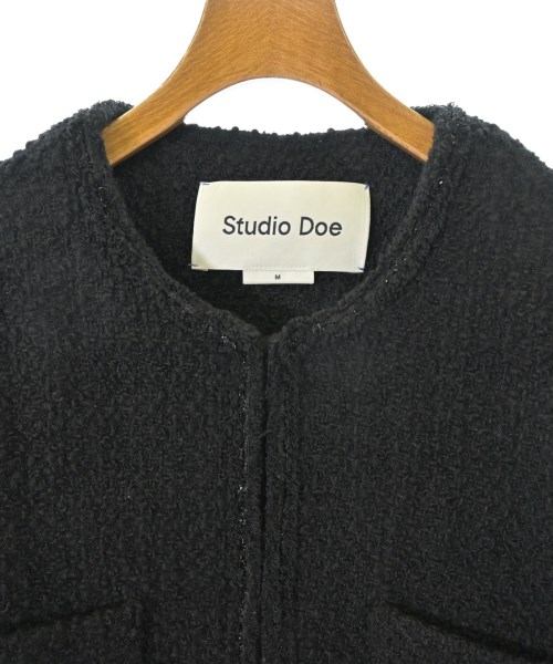 STUDIO DOE（スタジオドゥ）ノーカラージャケット 黒 サイズ:M レディース/2200685165010