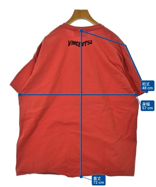 VINCENT50（バンソンサンカント）Tシャツ・カットソー 赤 サイズ:XL メンズ/2200654403013