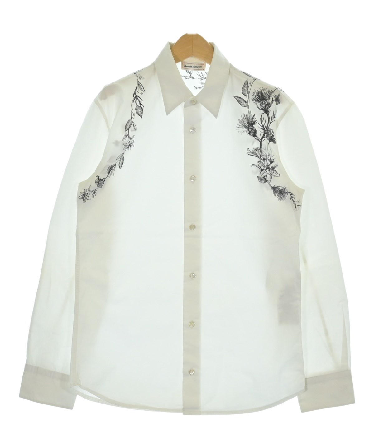 【美品】Alexander McQueenシャツ ホワイト ALEXANDER MCQUEEN（アレキサンダーマックイーン）シャツ 白 サイズ