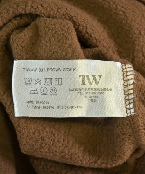 TW（トゥ）スウェット 茶 サイズ:F レディース/2200688827038